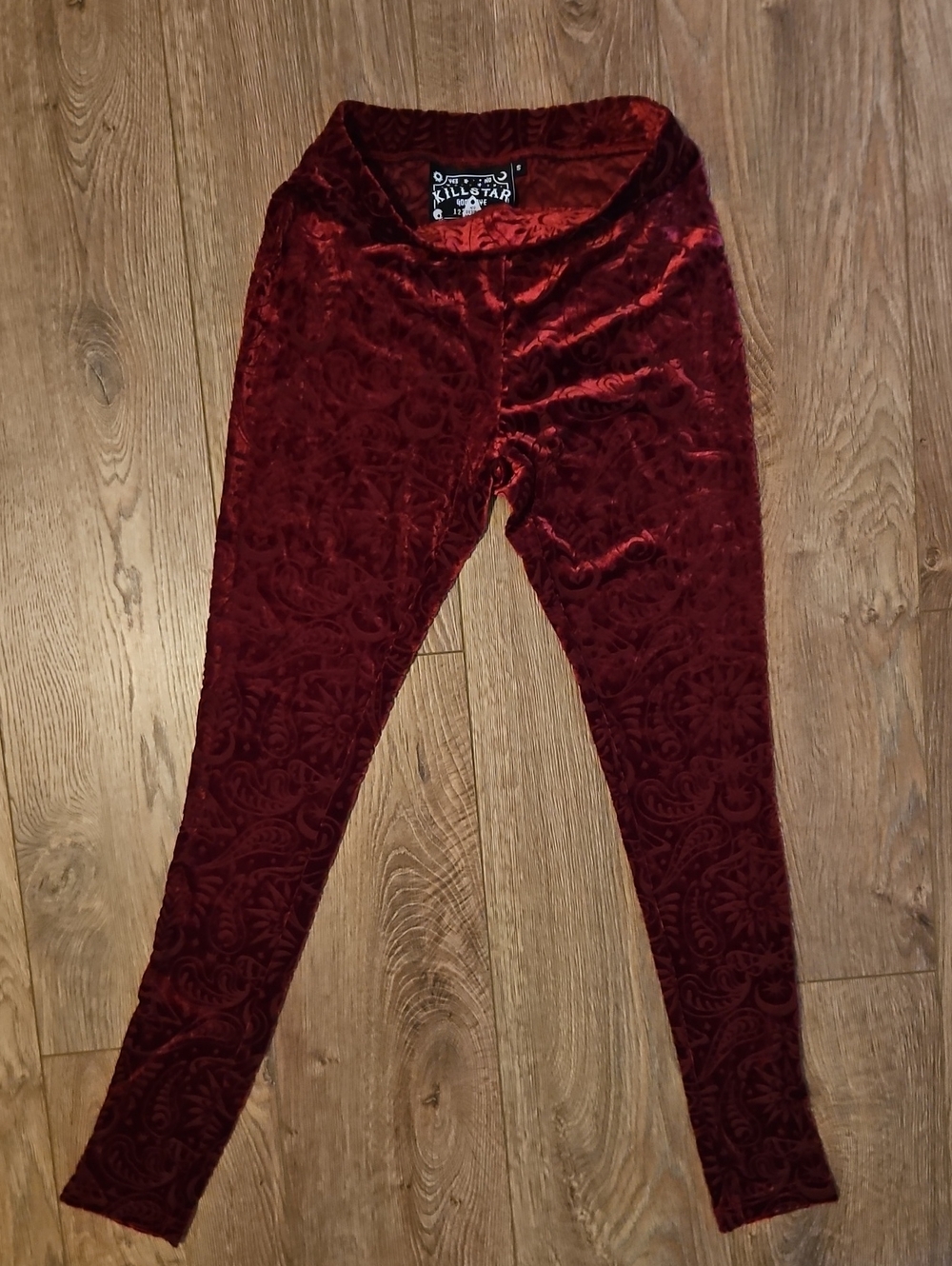 Killstar Burgundy Velvet Leggings